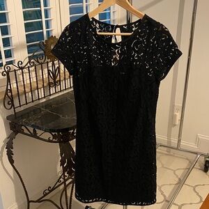 LOFT Black Lace Mini Dress